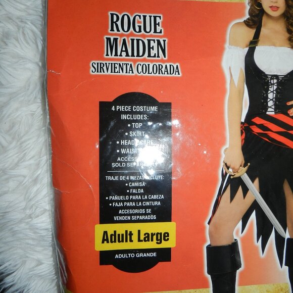 Rogue Maiden Pirate Costume Womens Large 10-12 Black/Red 🆕SHIPS FAST😮💨⚡🚚 - Picture 3 of 16